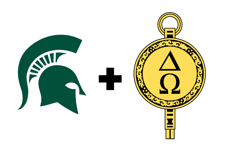 Helmet logo plus delta omega logo